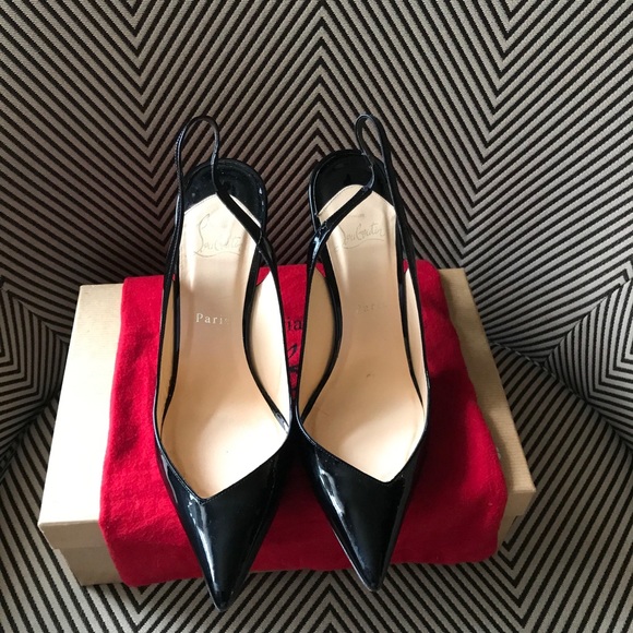 Christian Louboutin Shoes - Christian Louboutin Black Fleuve 100 Patent Leathe